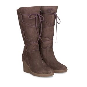 Ugg Elsey Chocolate Suede Wedge Boot